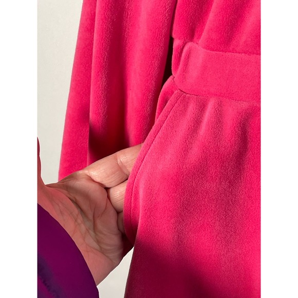 Juicy by Juicy Couture Pink Velour Hooded Jumpsuit Y2K 90s SOFT Comfy Sz L - Picture 6 of 16